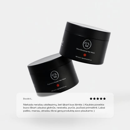 Zestaw masek do włosów regenerujących i nadających im blask