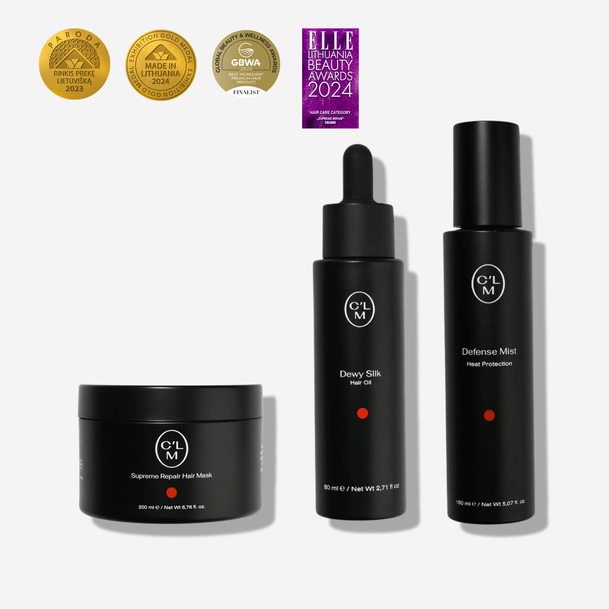 Plaukus atstatantis ir apsaugantis nuo karščio rinkinys