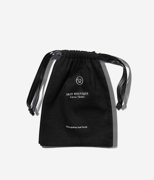 Black fabric gift bag CLM & Skin Boutique (midi) 17x23